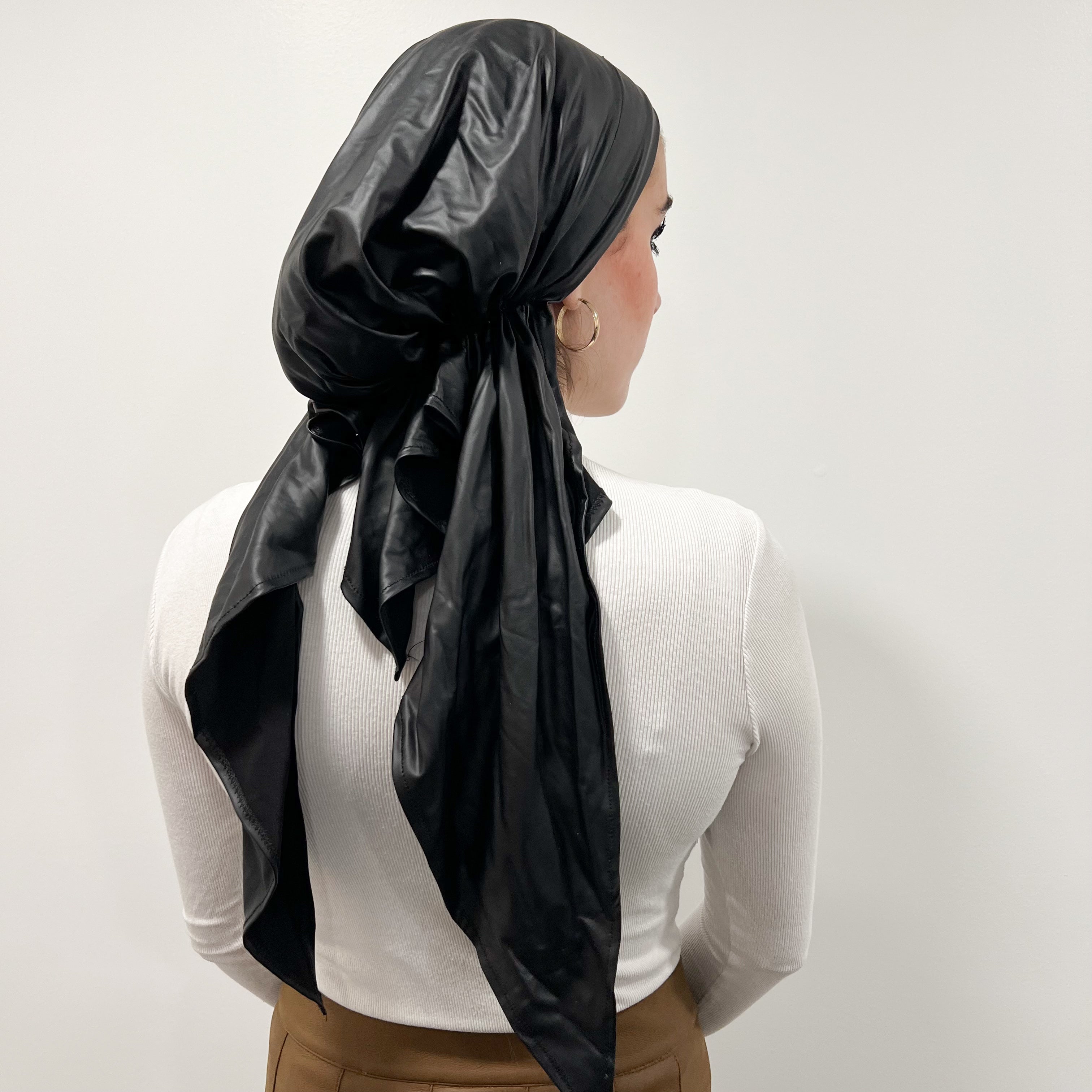 Leather Pre-Tied Scarf