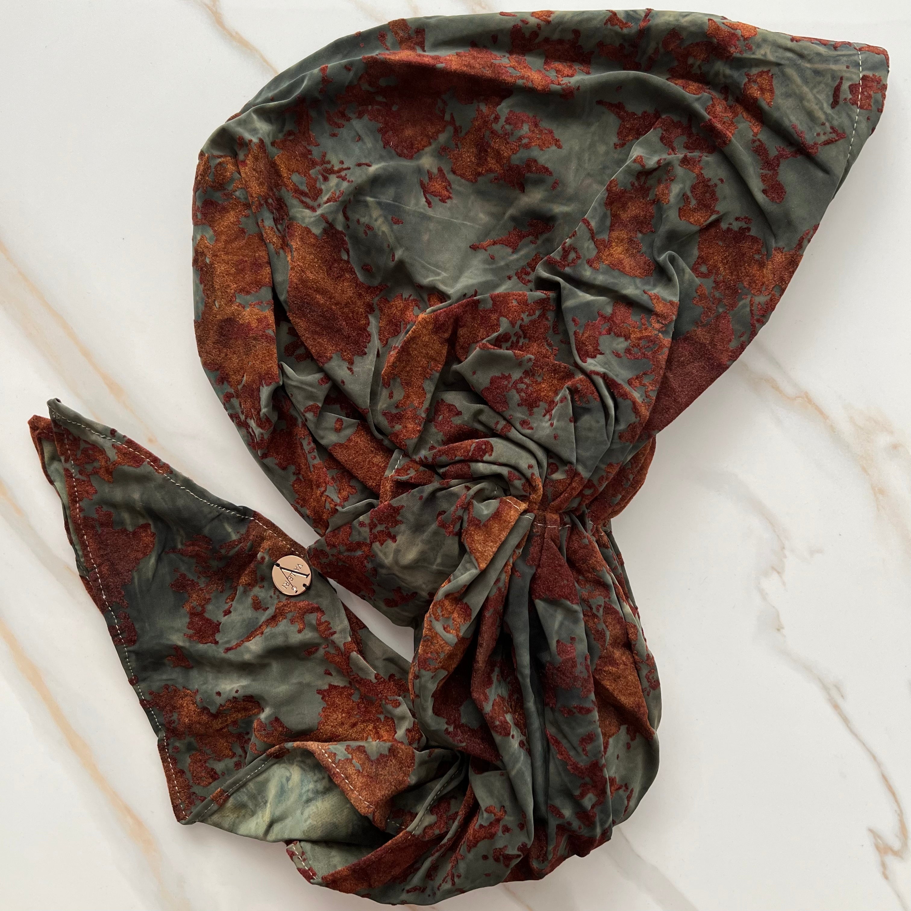 Sophia Suede Pre-Tied Scarf - Pine