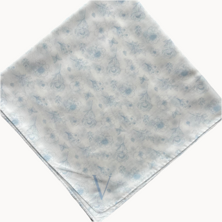 Valeri Signature Bloom White Open Square Scarf