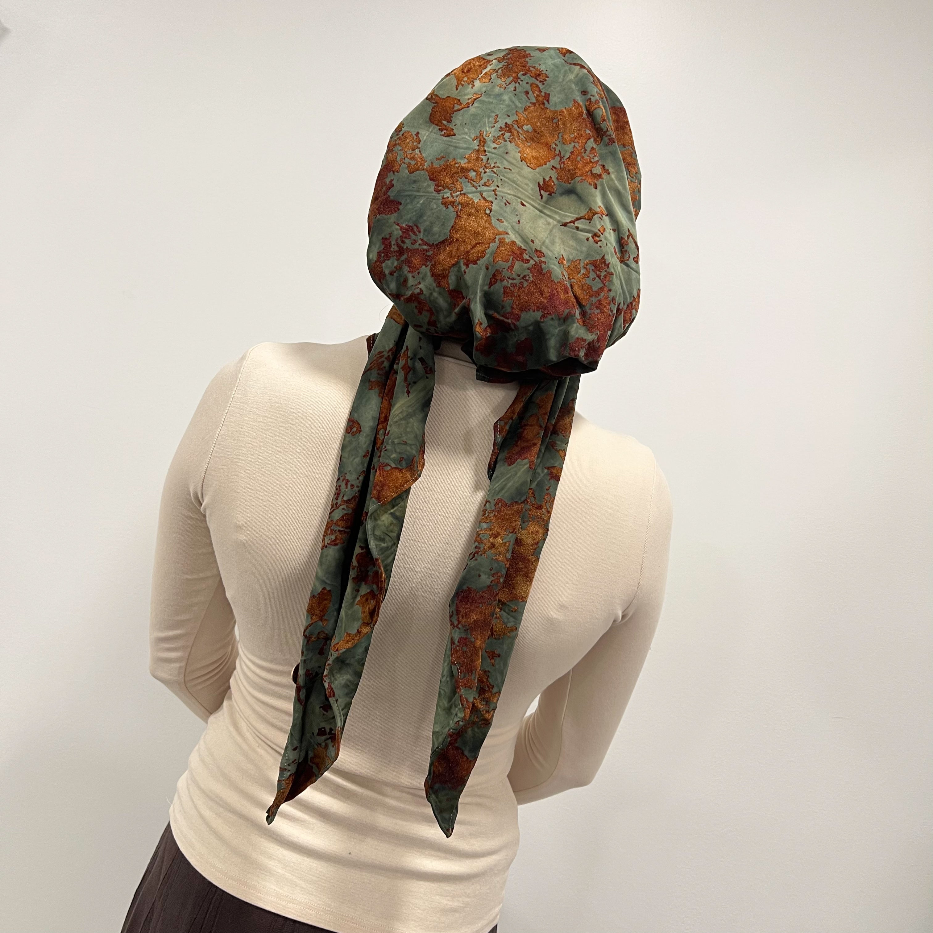 Sophia Suede Pre-Tied Scarf - Pine