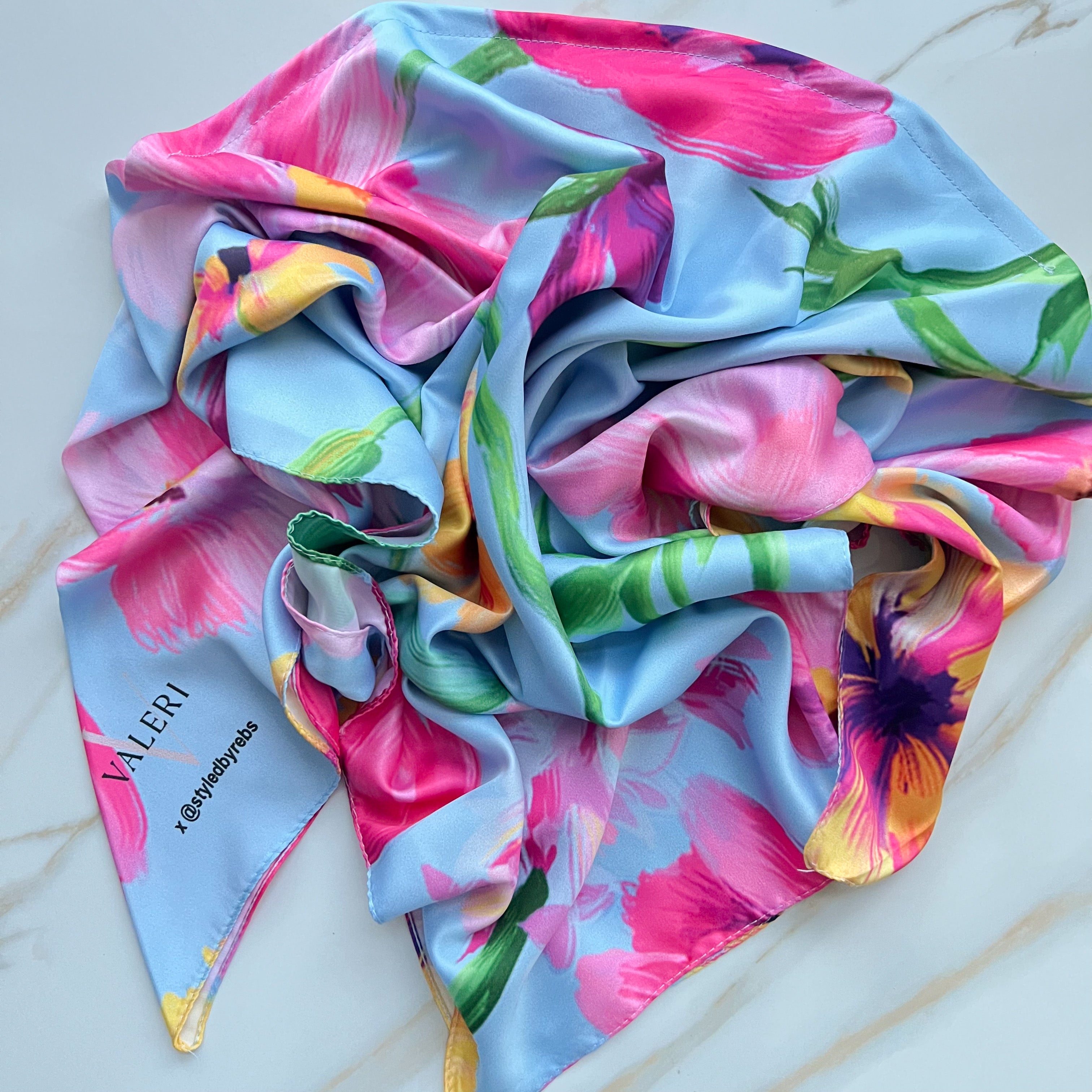 Gratitude Garden X @styledbyrebs Satin Triangle Scarf