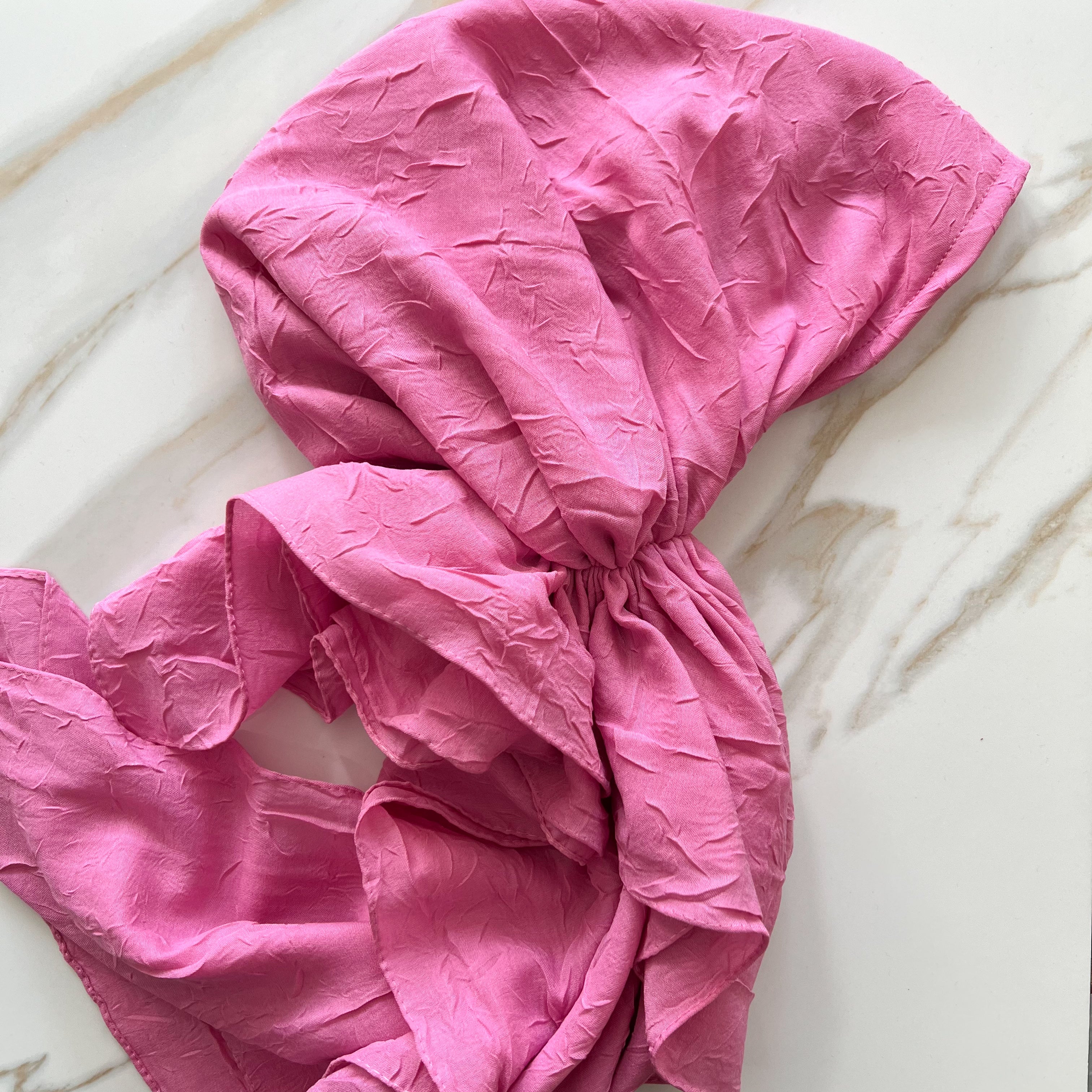 Bright Pink Bamboo Pre-Tied Scarf