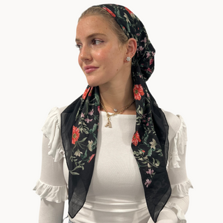 Midnight Poppy Pre-Tied Scarf