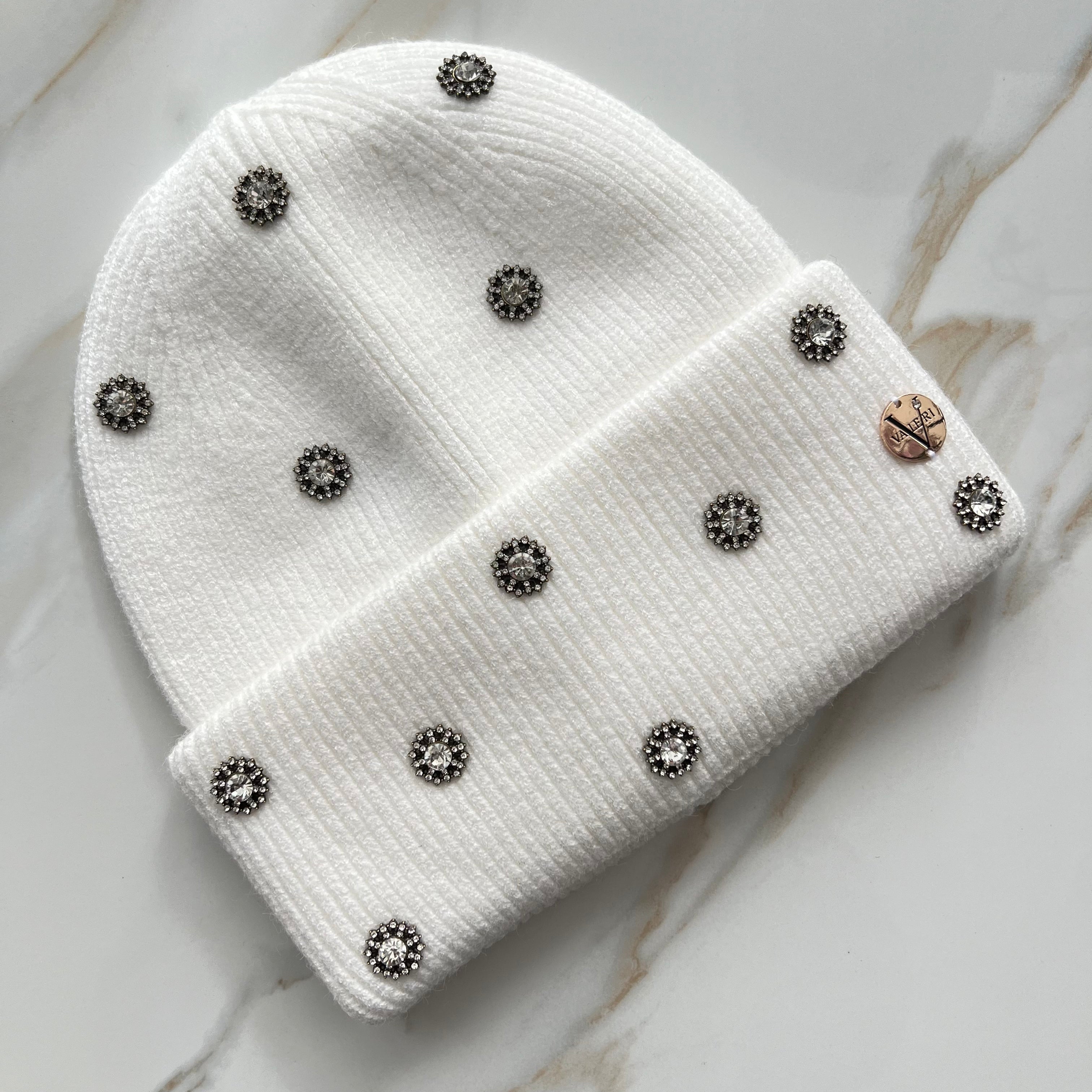 Athena Cuff Beanie - White