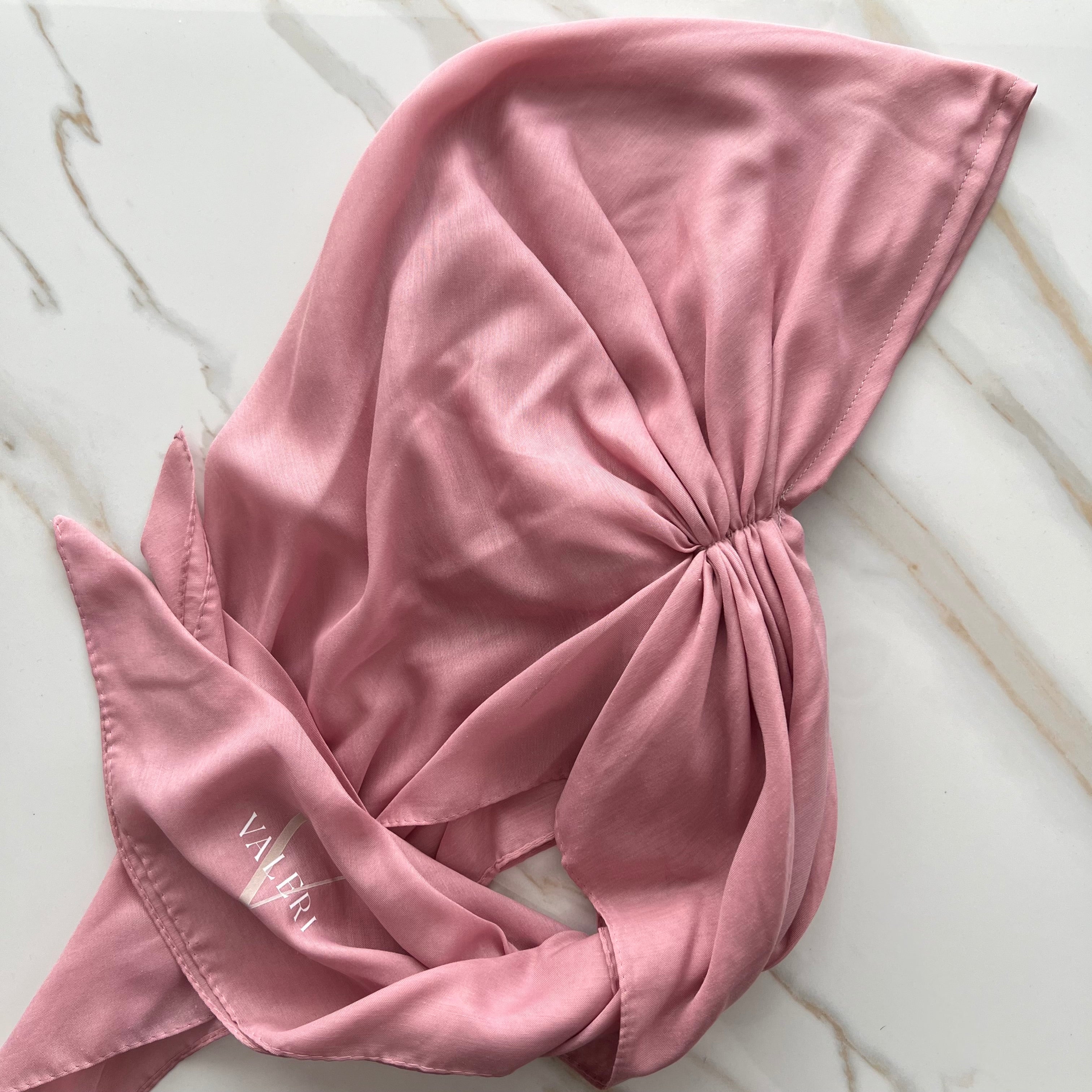 Pink Cotton Open Pre-Tied Scarf