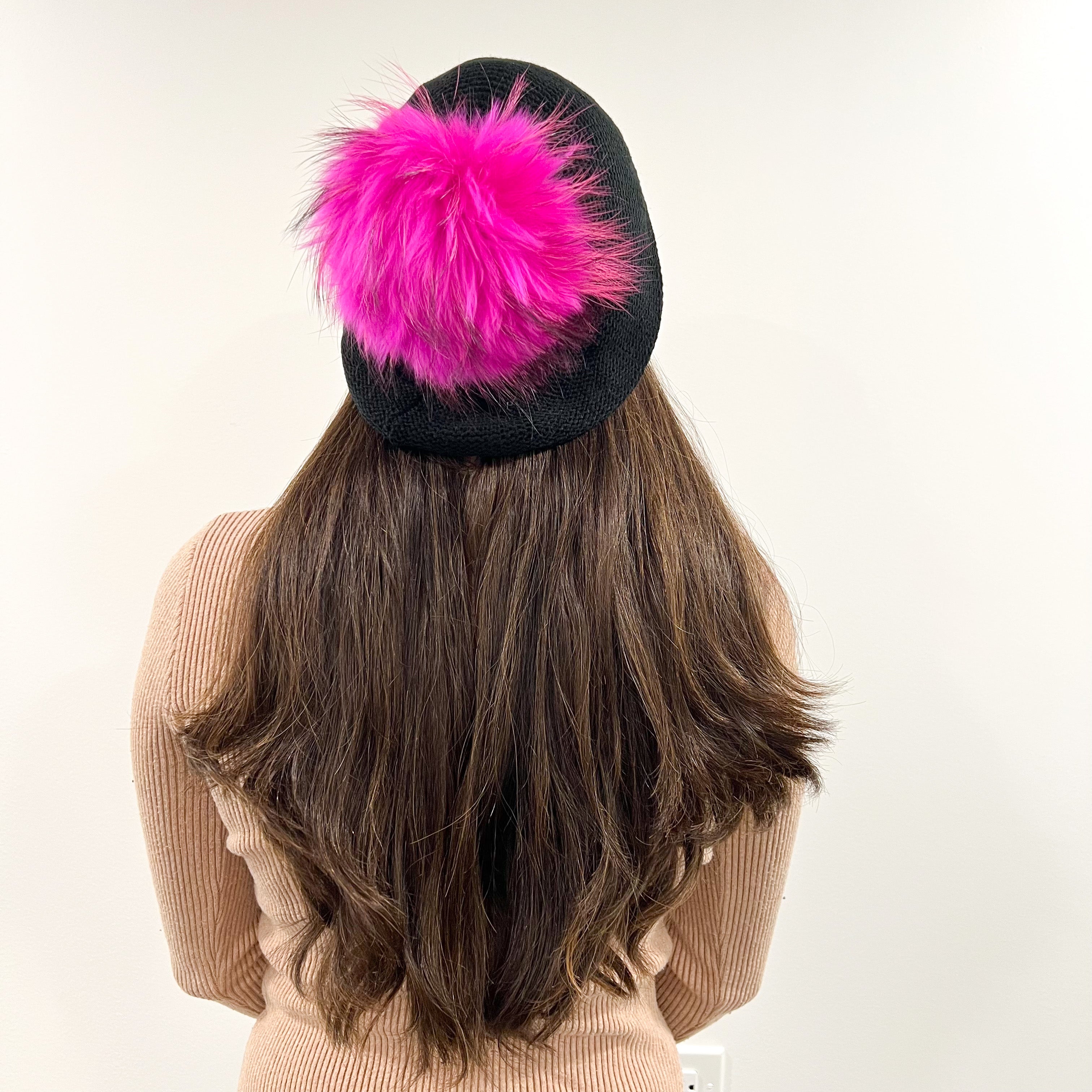 VALERI Signature Lightweight Solid Pom Pom Beret