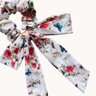 Floral Flutter Dri Fit Bow Scrunchie