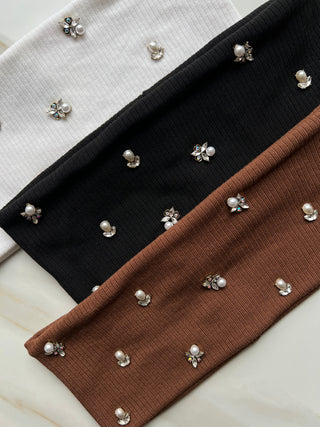 Aurora Pearl Wide Ribbed Headband