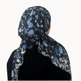 Blue Mosaic Pre-Tied Scarf