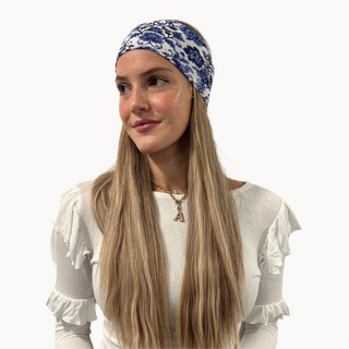 Porcelain Blue Dreams Crinkle Wide Headband