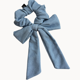 Blue Shimmer Bow Scrunchie