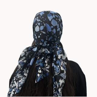 Blue Mosaic Triangle Scarf
