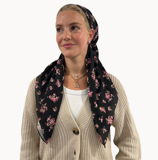 Midnight Rose Light Crinkle Open Pre-Tied Scarf