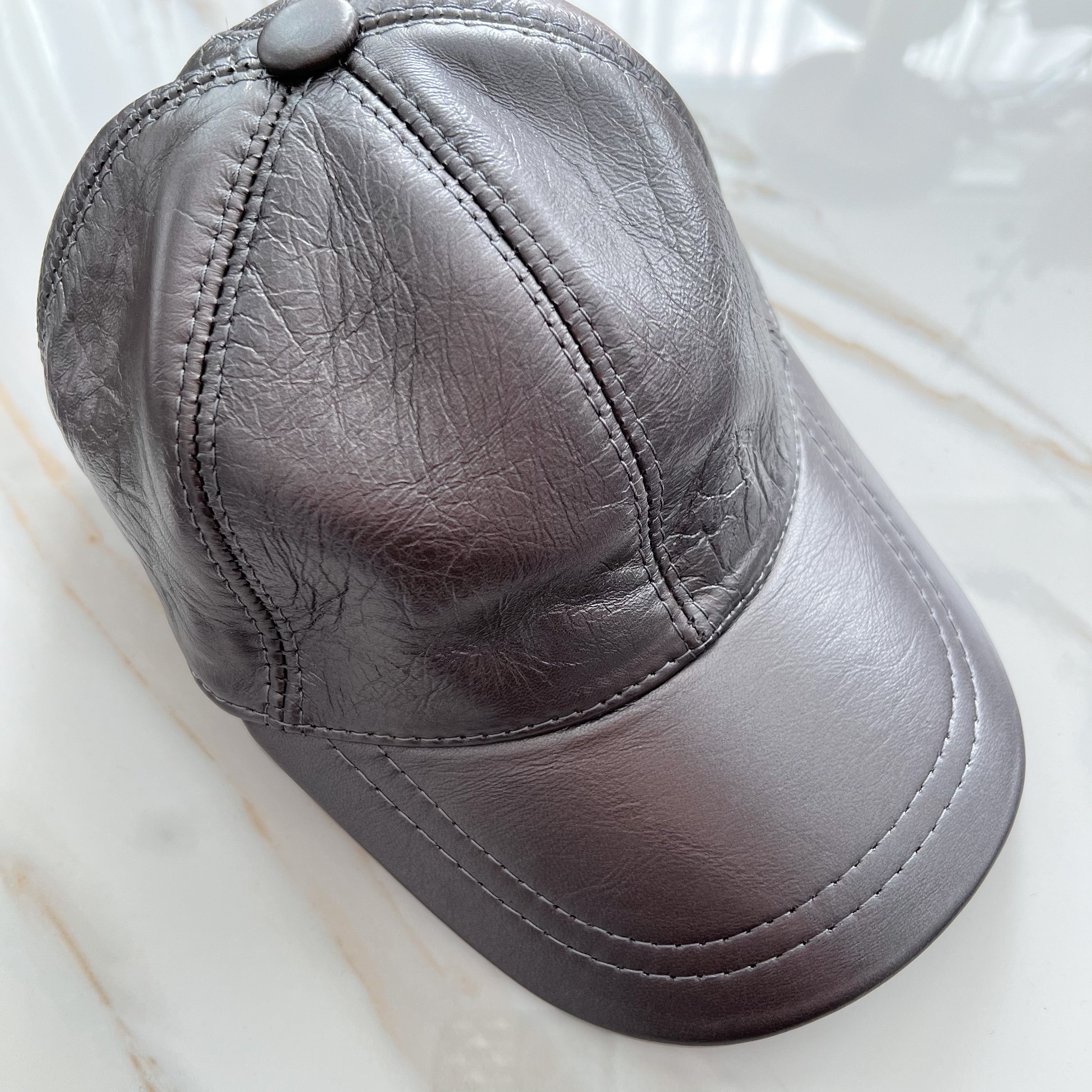 Genuine Colored Leather Cap