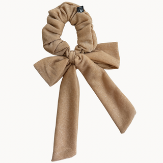Light Gold Shimmer Bow Scrunchie