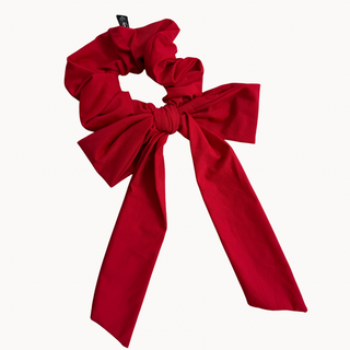 Cherry Red Dri Fit Bow Scrunchie