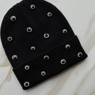 Selene Black Cuff Beanie