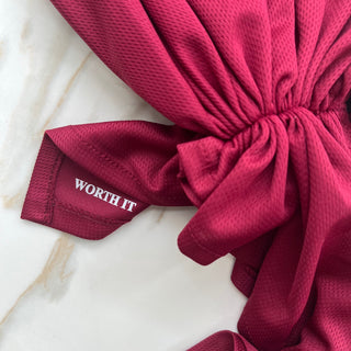 Cherry Dri Fit "Worth It" Scarf by Alyssa