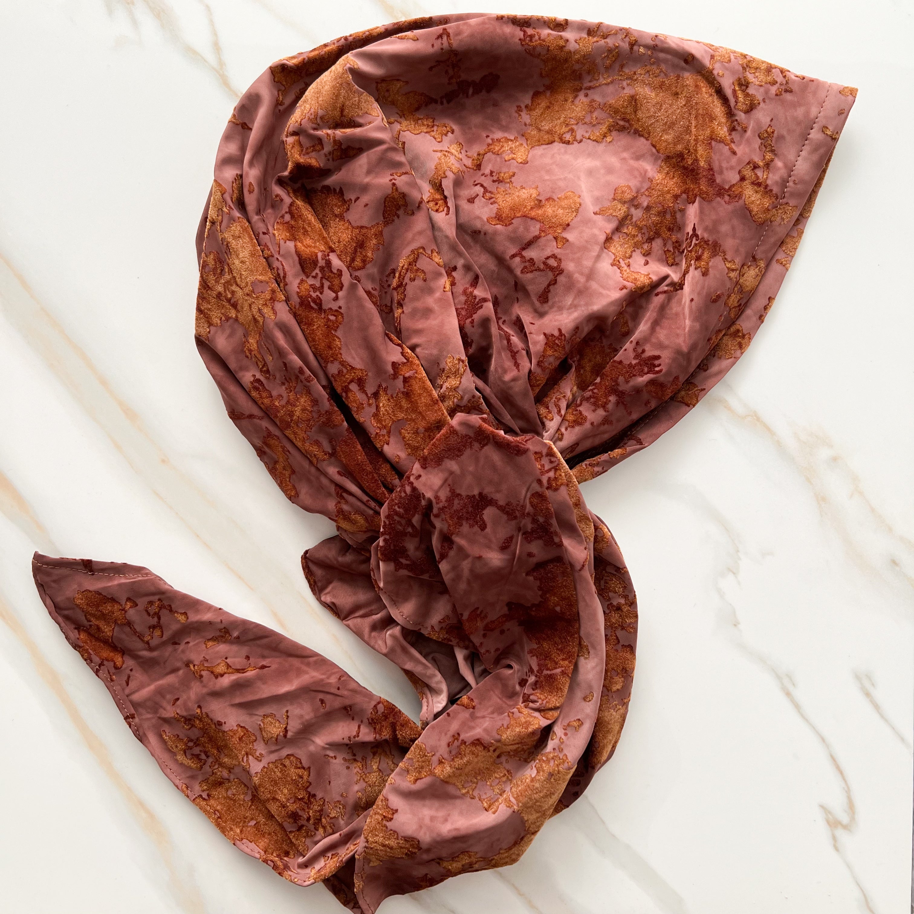 Sophia Suede Pre-Tied Scarf - Toffee