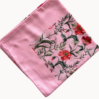 Pink Poppy Open Square Scarf