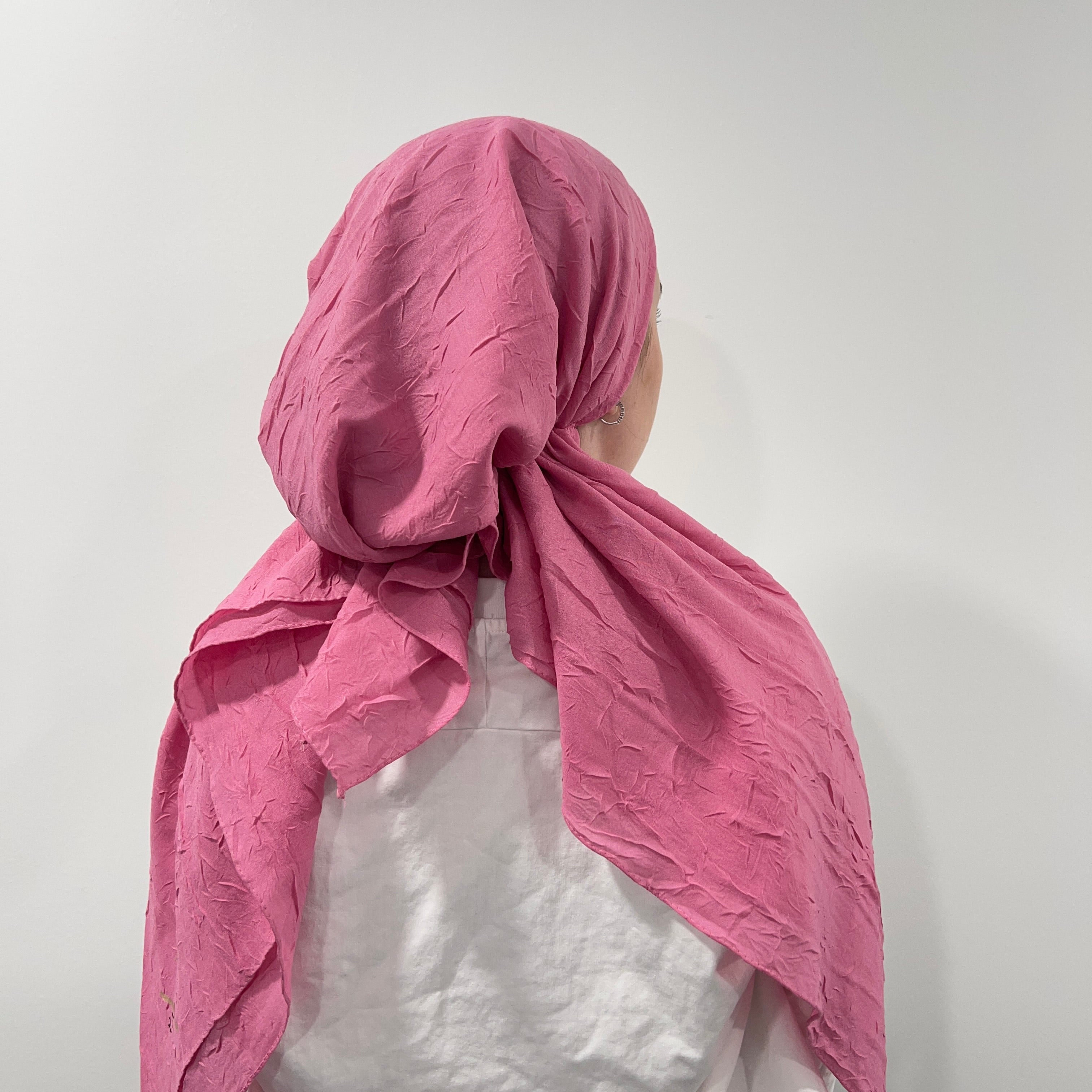 Bright Pink Bamboo Pre-Tied Scarf