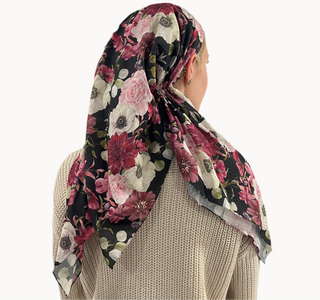 Merlot Bloom Light Crinkle Open Pre-Tied Scarf