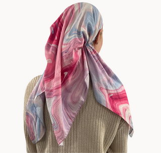 Cotton Candy Marble Light Crinkle Open Pre-Tied Scarf