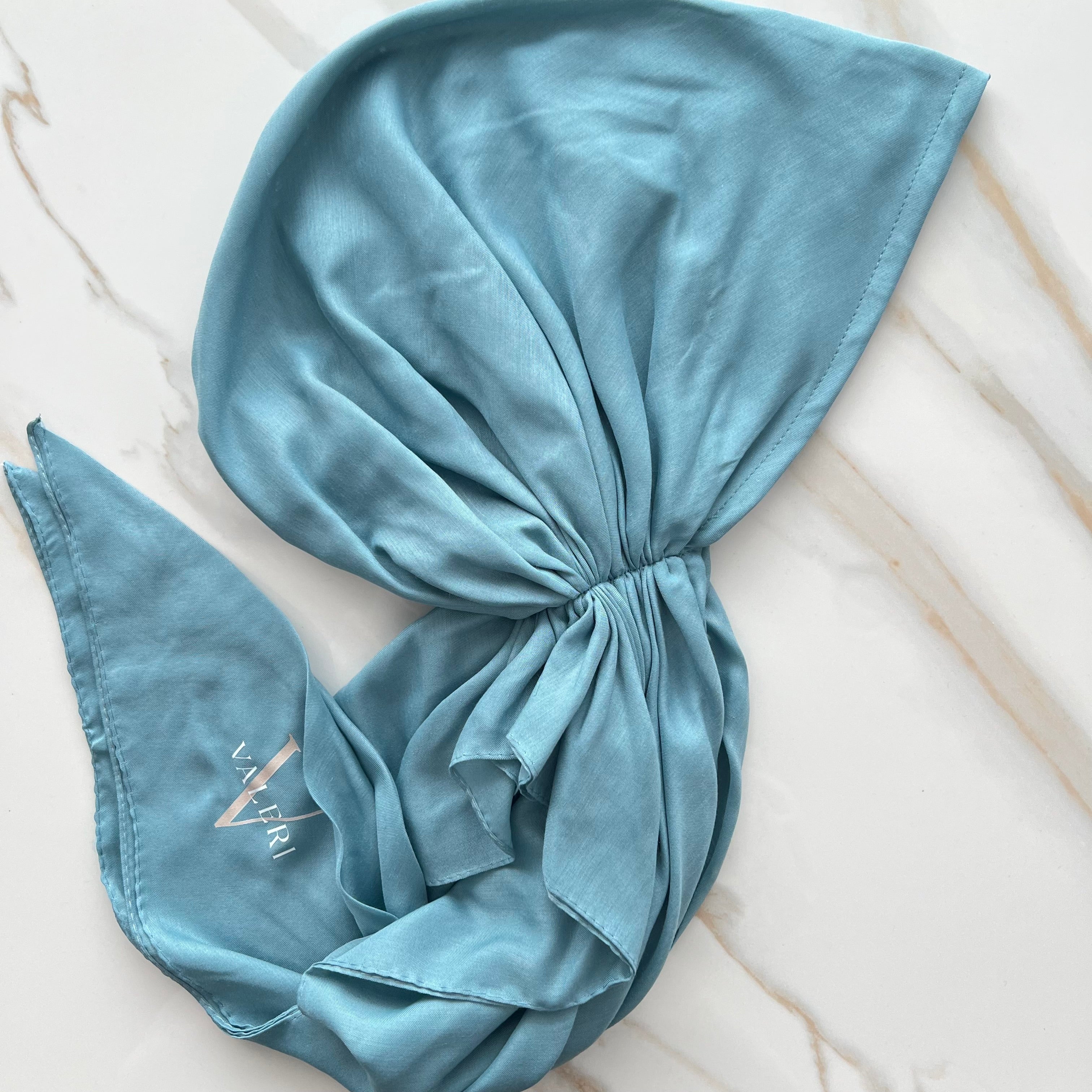 Teal Cotton Pre-Tied Scarf