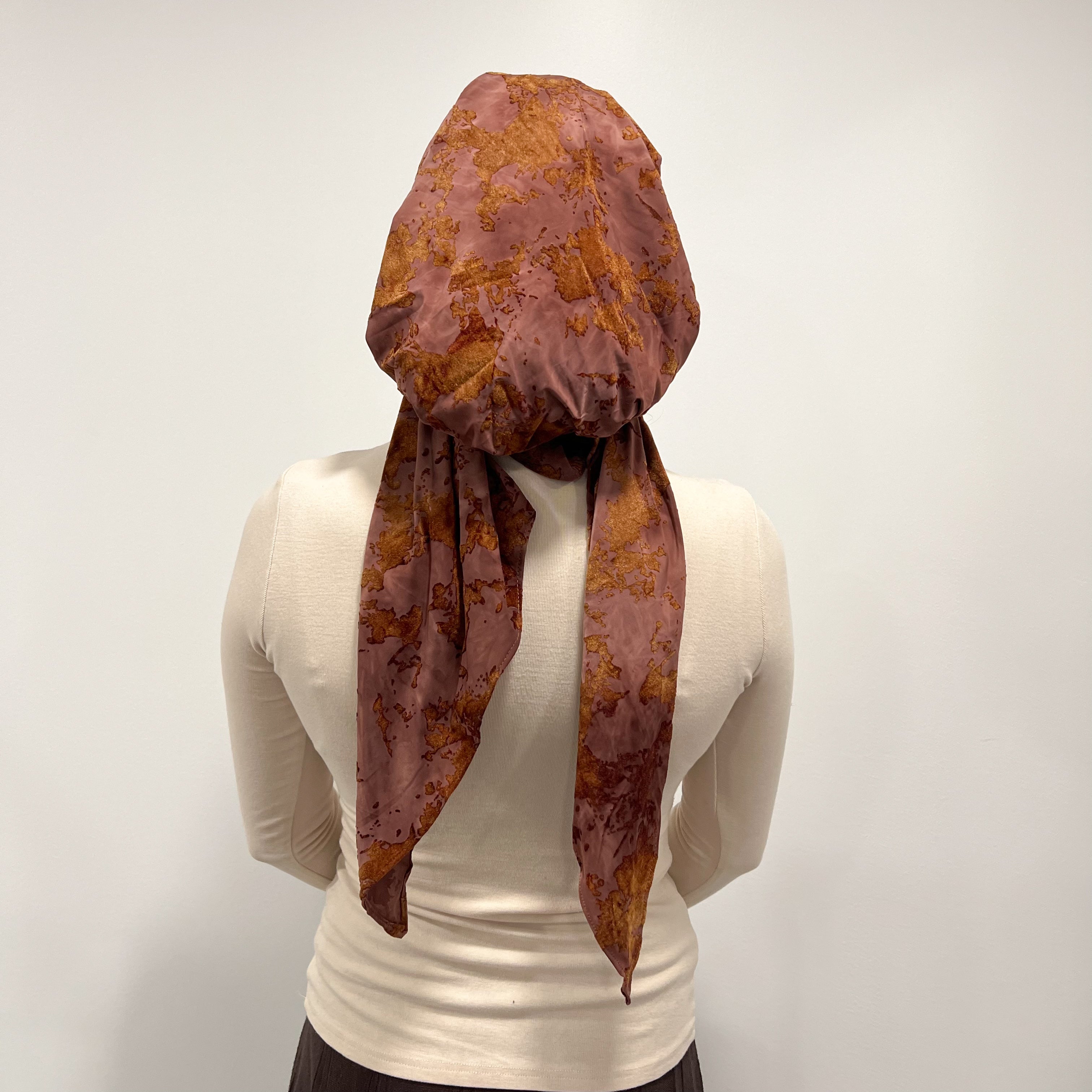 Sophia Suede Pre-Tied Scarf - Toffee