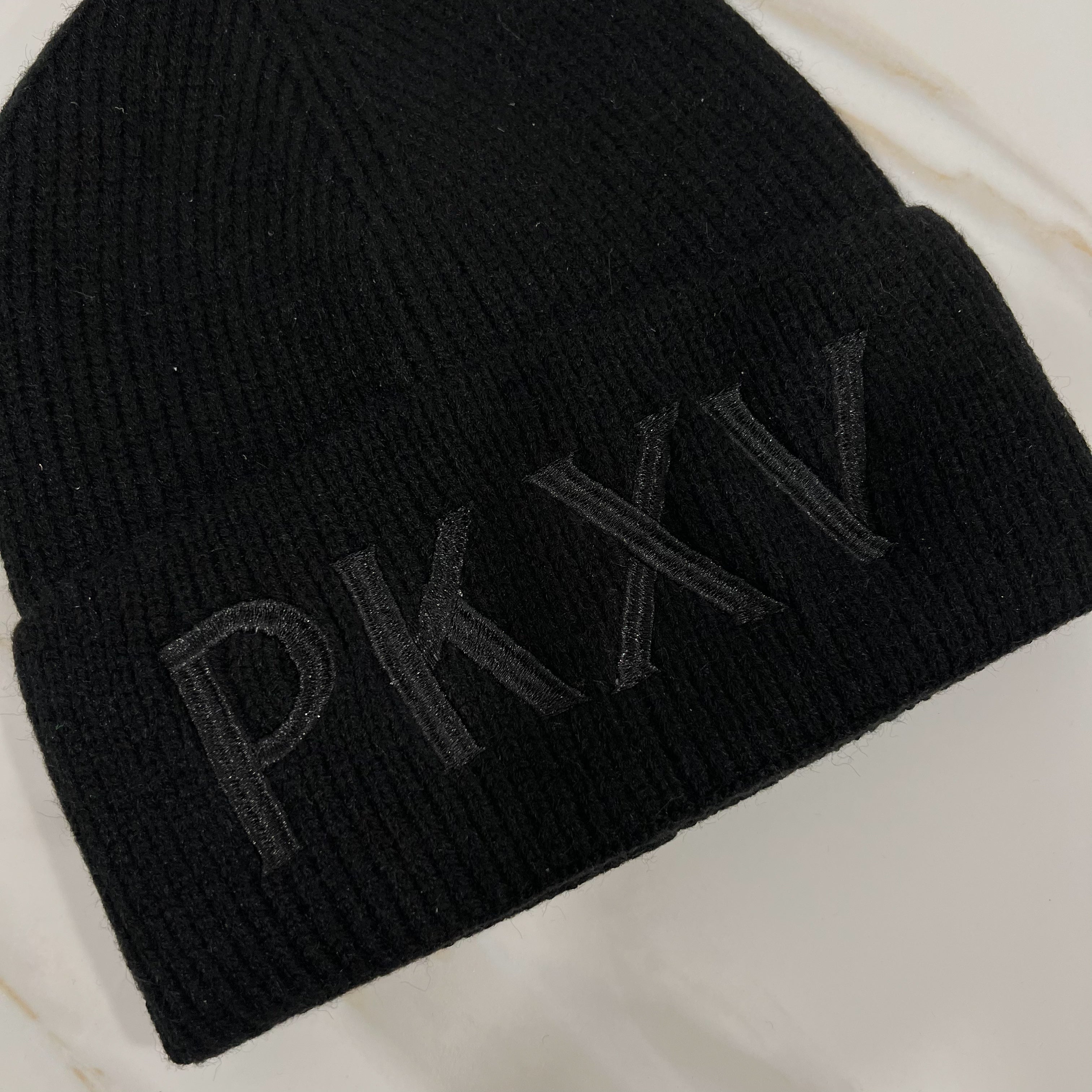 PK X V Logo Cuff Beanie - Black