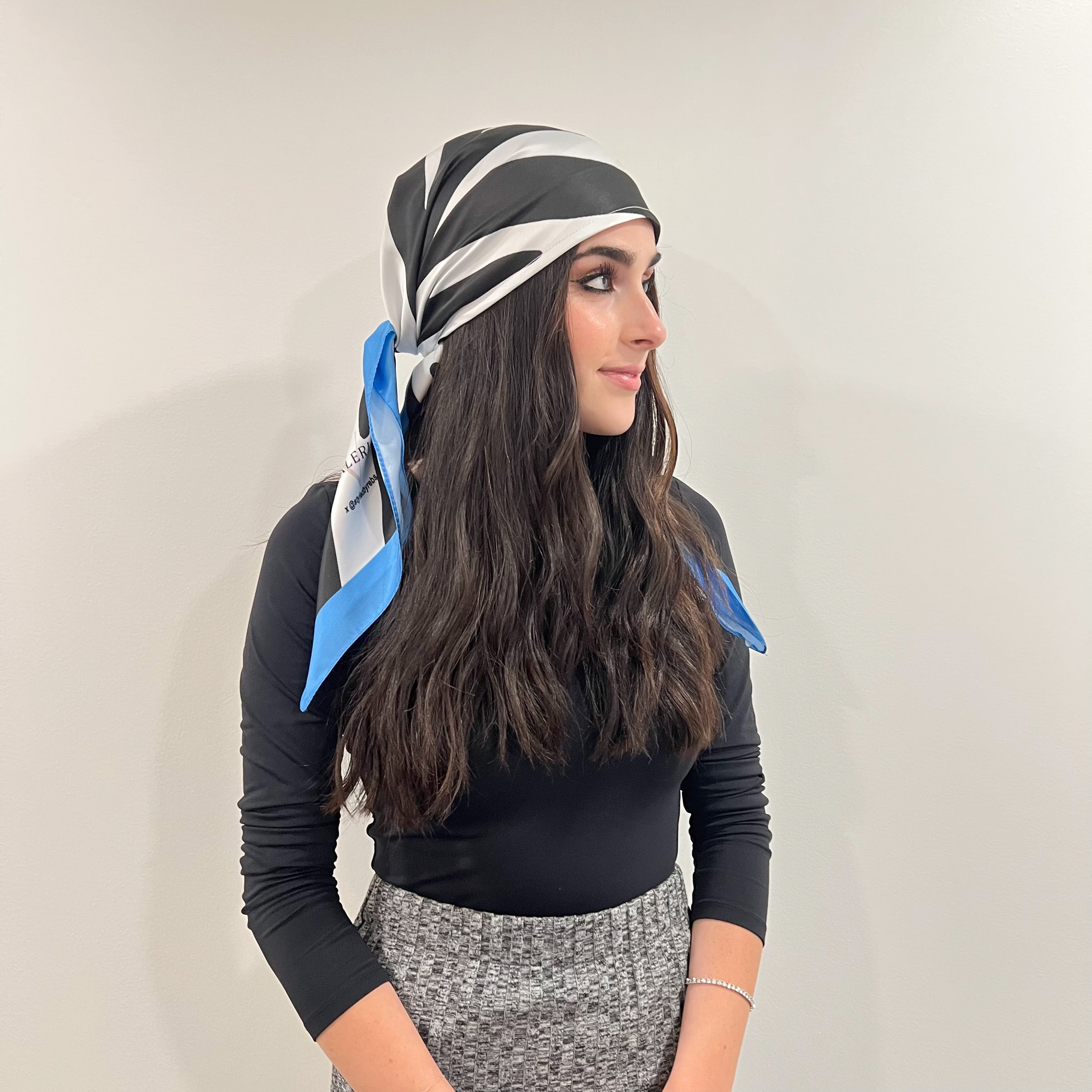 @Styledbyrebs X Valeri Zebra Satin Triangle Scarf