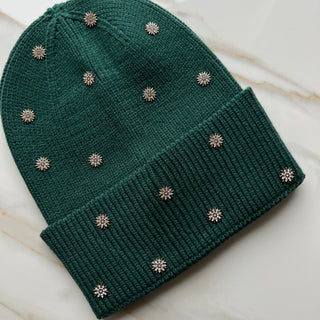 Elara Emerald Green Cuff Beanie