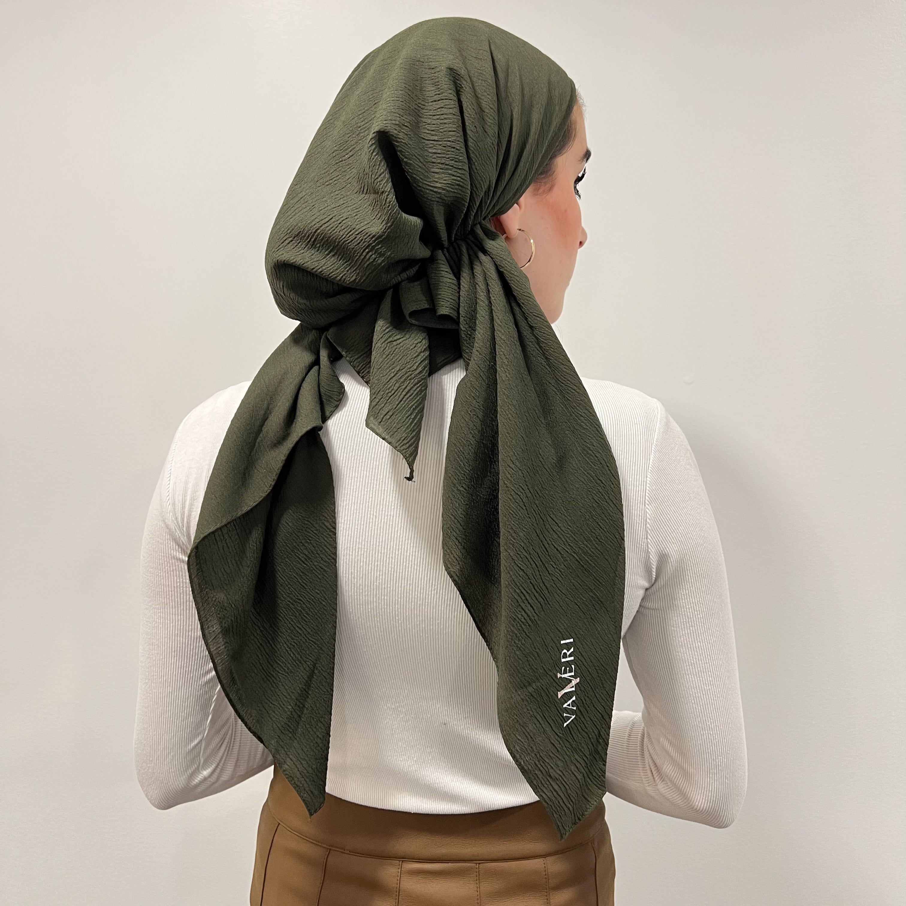 Crinkle Pre-Tied - Army Green