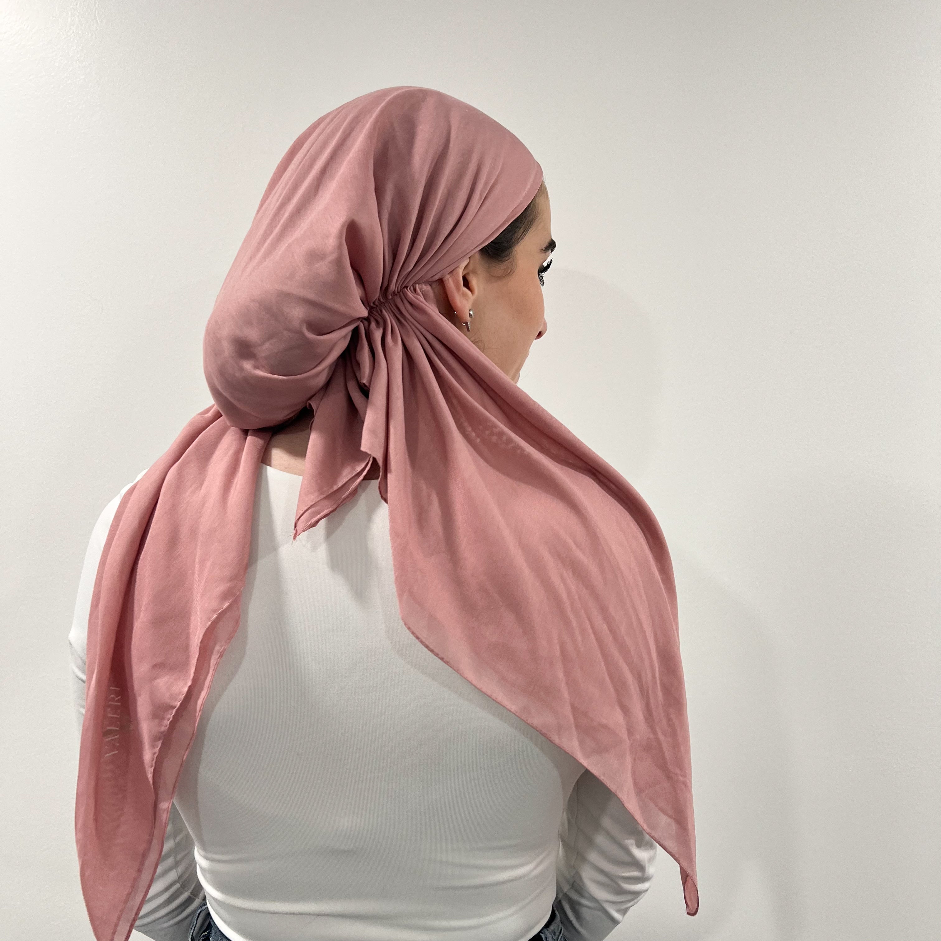 Pink Cotton Pre-Tied Scarf