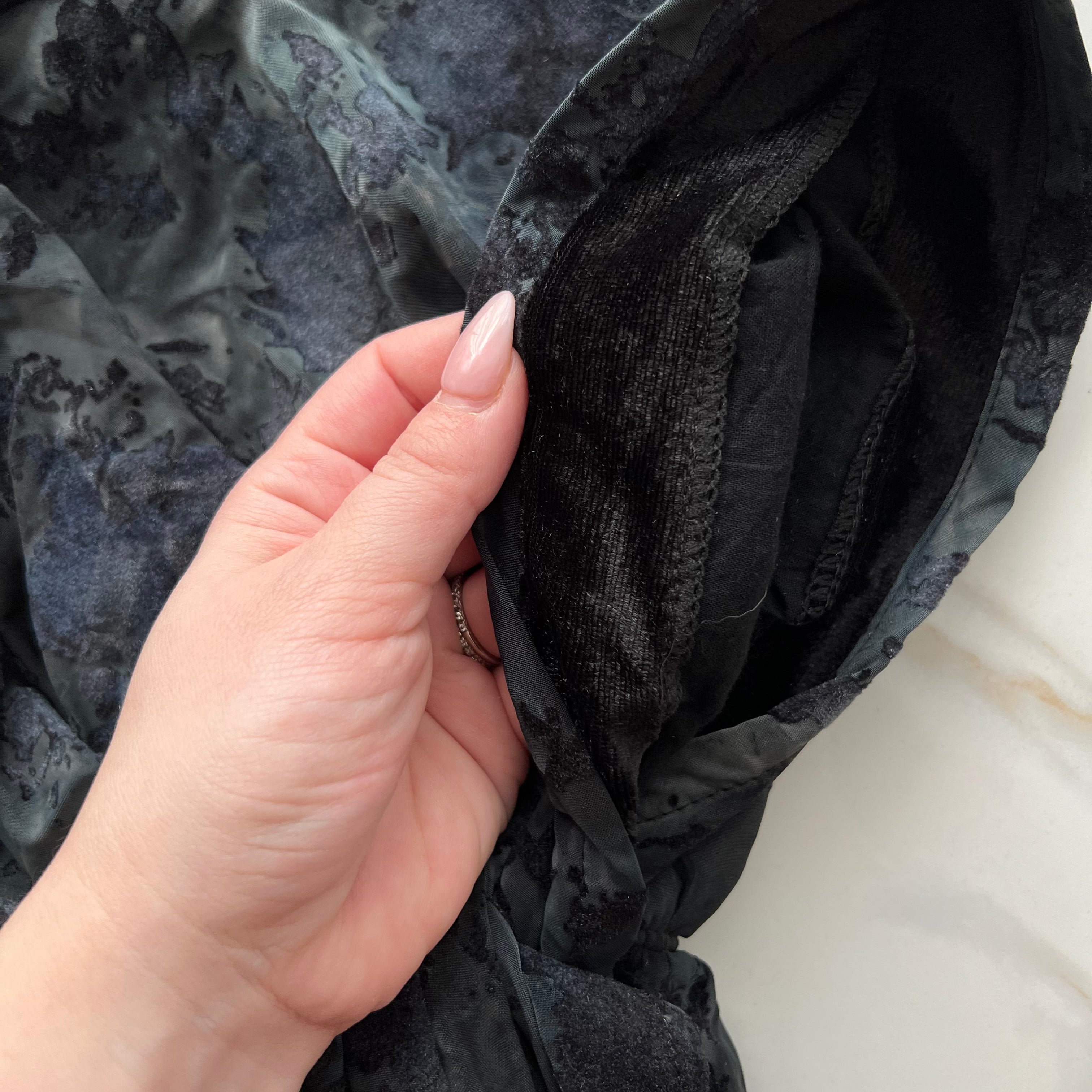 Sophia Suede Pre-Tied Scarf - Slate Blue