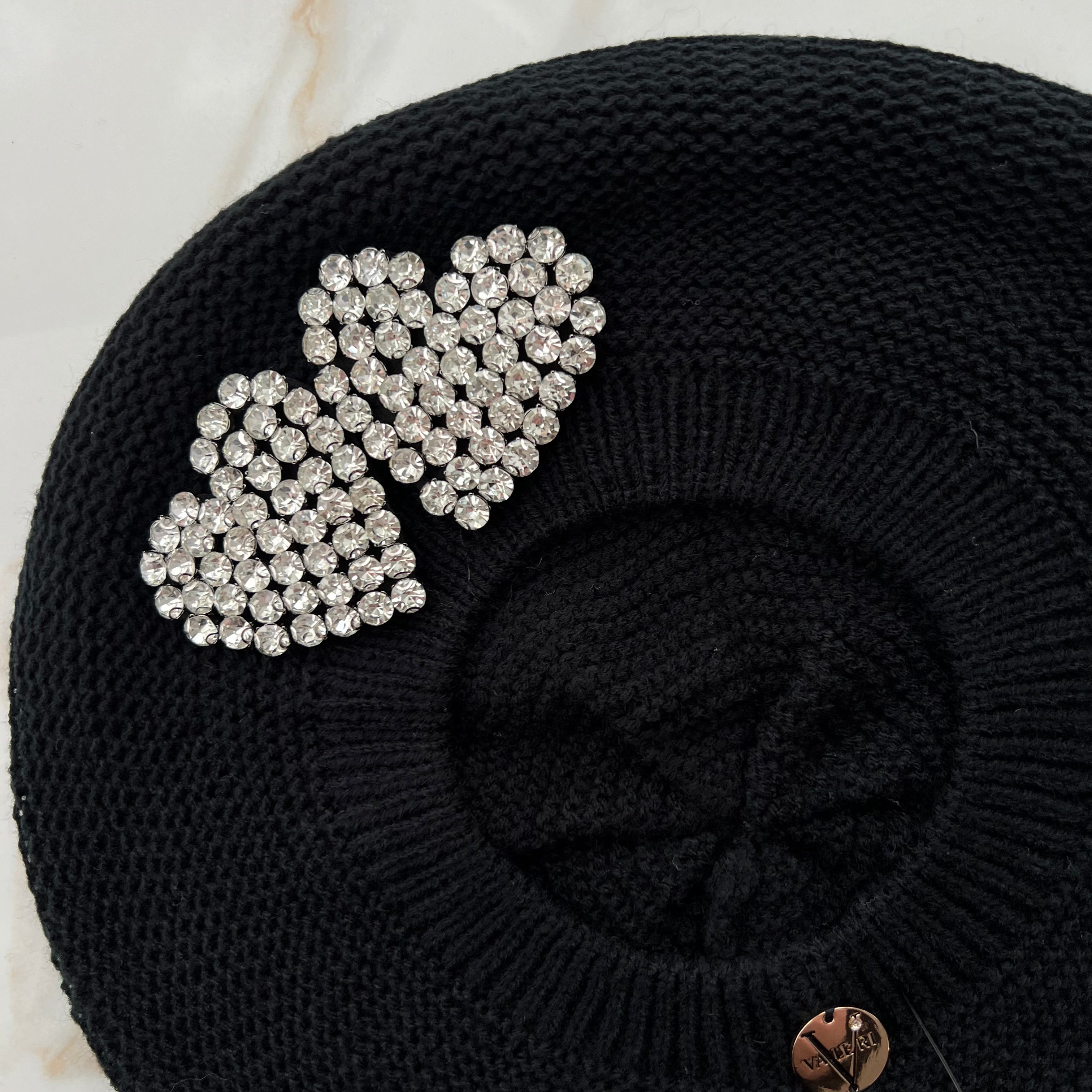 Crystal Heart Beret - Clear