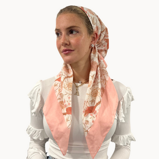 Vintage Peach Plume Pre-Tied Scarf