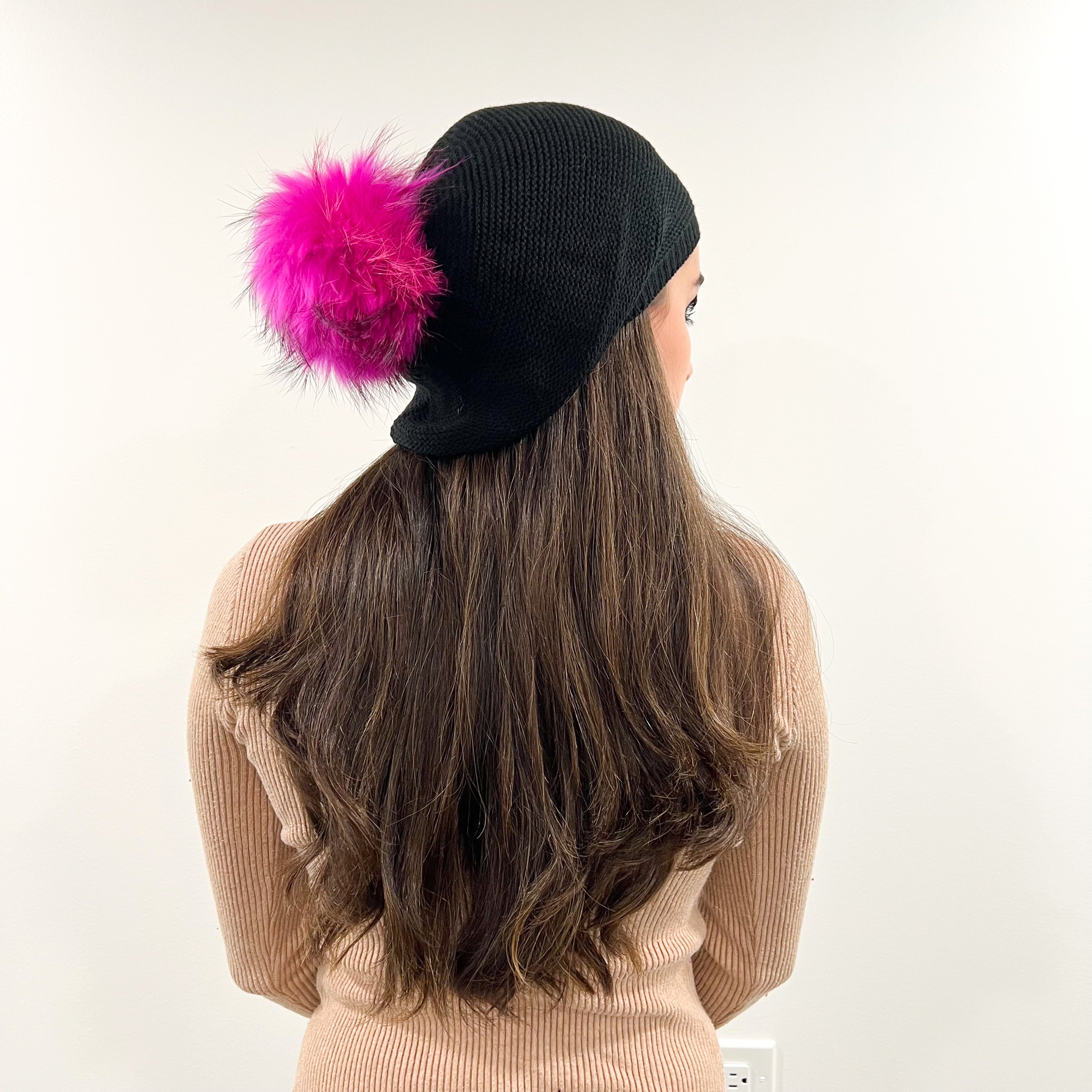 VALERI Signature Lightweight Solid Pom Pom Beret