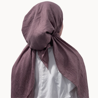 Dusty Purple Bamboo Crepe Pre-Tied Scarf