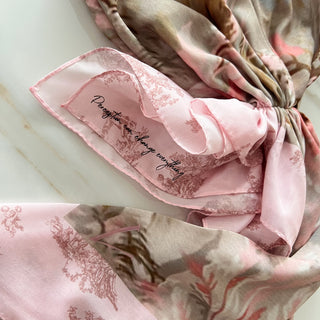 Blush Toile Pre-Tied Scarf