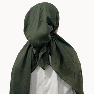 Moss Bamboo Crepe Pre-Tied Scarf