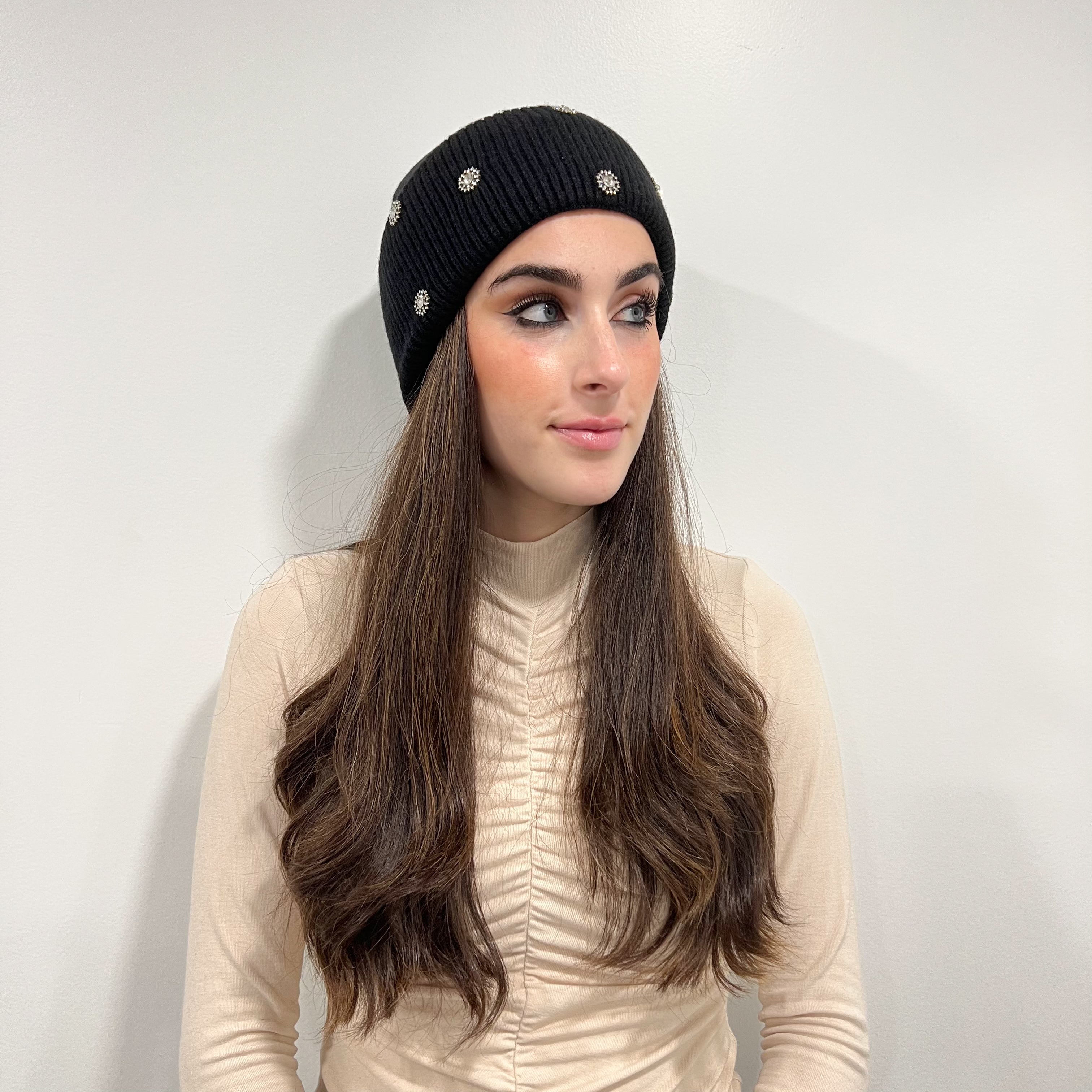 Athena Cuff Beanie - Black