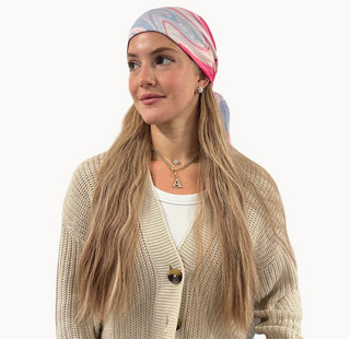 Cotton Candy Marble Light Crinkle Triangle Scarf