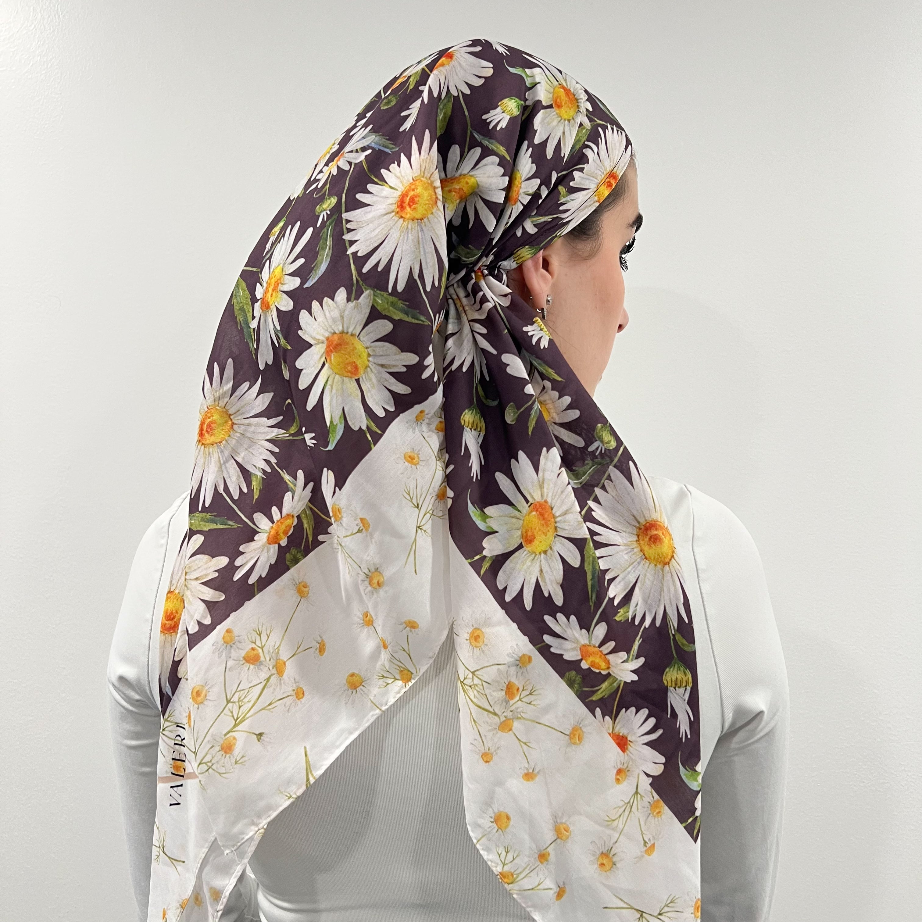 Sunflower Embellished Open Pre-Tied Scarf