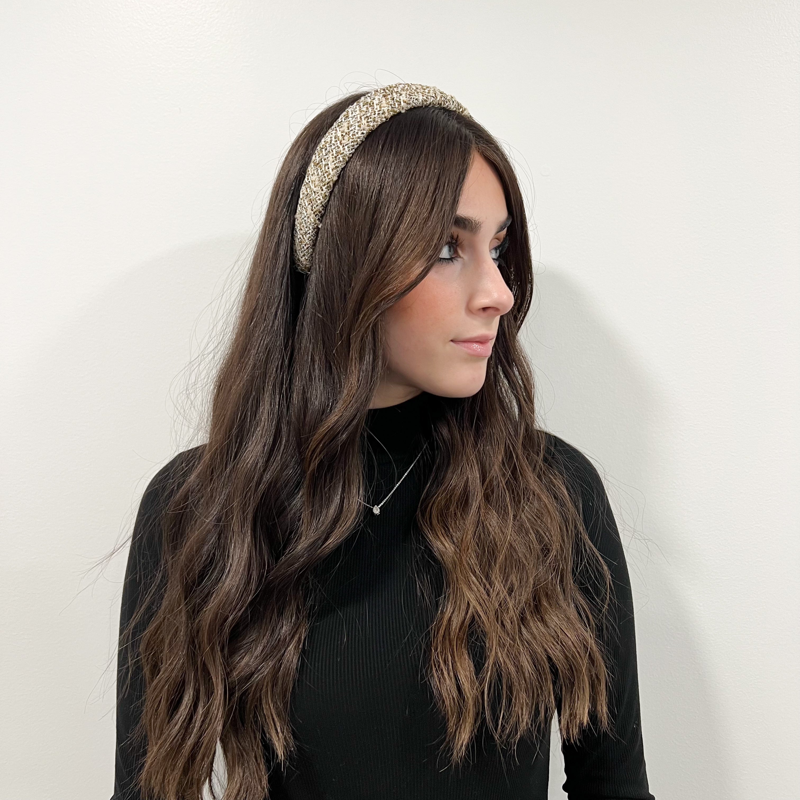 Stella Tweed Headband - Beige