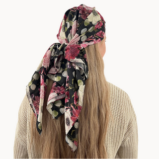 Merlot Bloom Light Crinkle Triangle Scarf