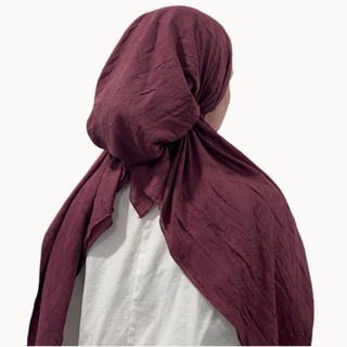Muted Merlot Bamboo Crepe Pre-Tied Scarf