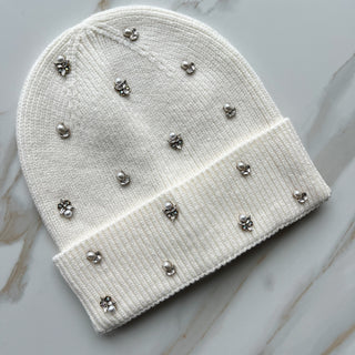 Aurora Pearl Cream Cuff Beanie