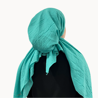 Teal Bamboo Pre-Tied Scarf