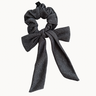 Black Shimmer Bow Scrunchie